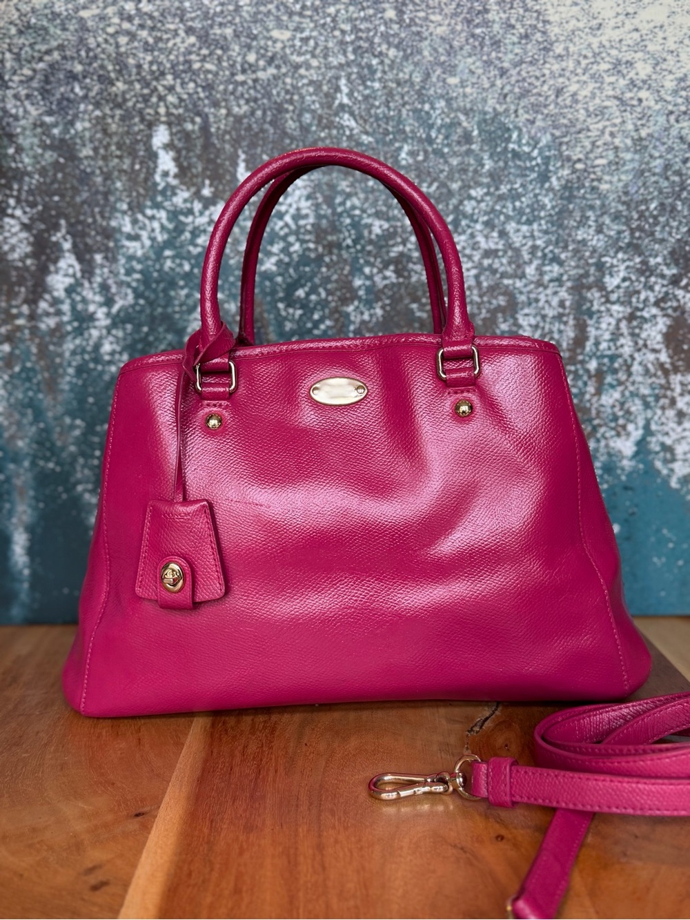 Coach Y2K Barbiecore Hand Painted Pink Margot Satchel Bag (GUC)